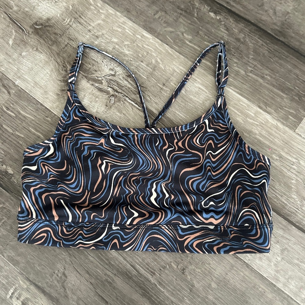 Swirl Pattern Strappy Crop Top